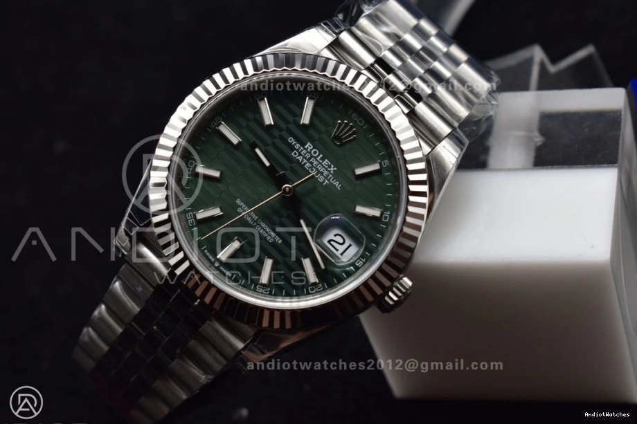 641 on Bracelet Fluted Green Steel VSF Textured DateJust Refined 1:1 126334 904L Edition Jubilee Dial Best VS 41 Bezel 0805